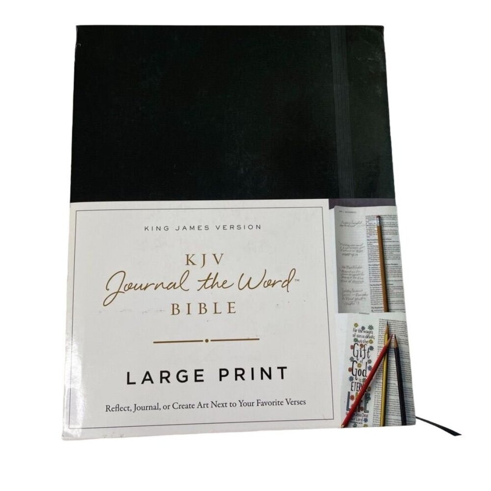 KJV Bible Journal the Word LARGE PRINT u Red Black Text Art Journal Spaces